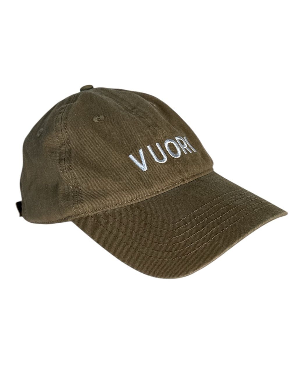 Vuori Logo Baseball Cap - Olive Green with White Stitching